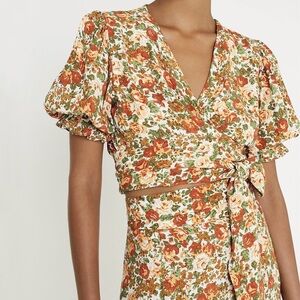 Faithfull the Brand Mali Wrap Top - Le Roae Floral Print